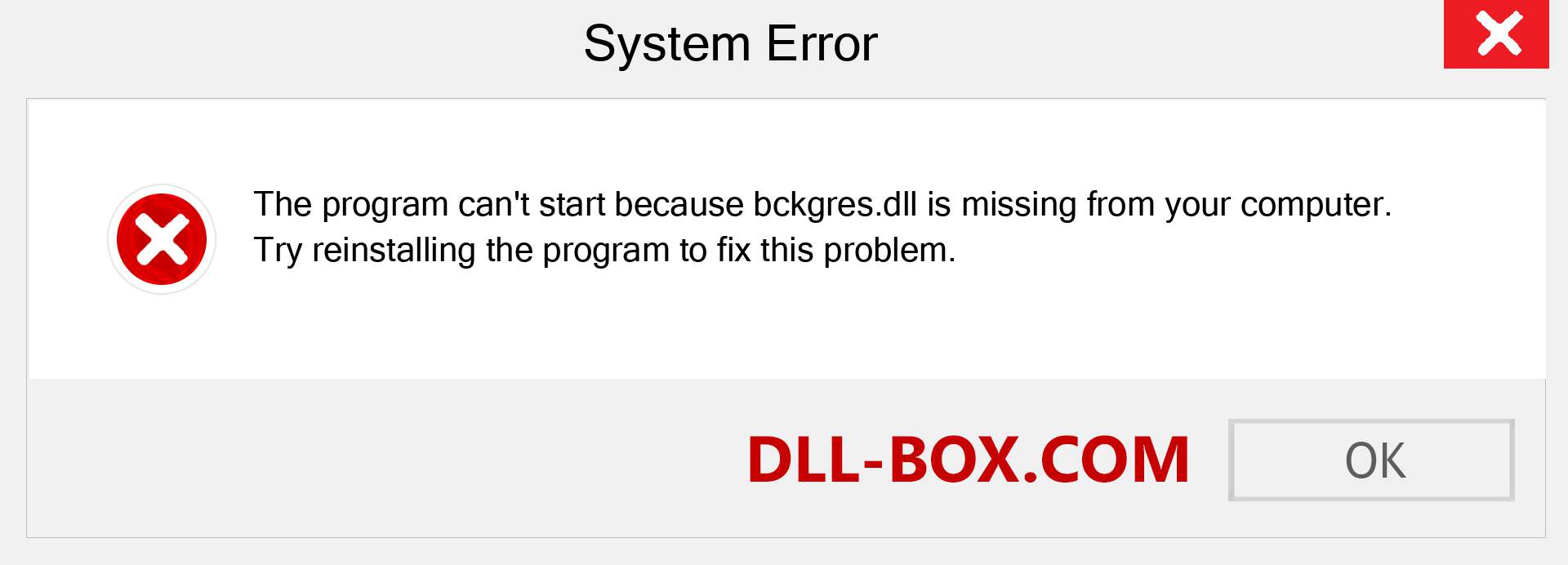  bckgres.dll file is missing?. Download for Windows 7, 8, 10 - Fix  bckgres dll Missing Error on Windows, photos, images